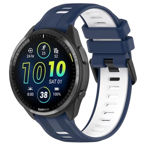 Sportarmband für Garmin Forerunner 965 955 945, für Fenix 7 Pro 6 5 Smart Watch, Ersatz-Silikonarmband für Instinct 2-Armband, Blau und Weiß, 22 mm von HIEHGN
