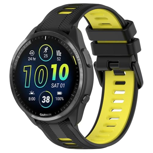 Sportarmband für Garmin Forerunner 965 955 945, für Fenix 7 Pro 6 5 Smart Watch, Ersatz-Silikonarmband für Instinct 2-Armband, Schwarz und Gelb, 22 mm Sportarmband für Garmin Forerunner 965 955 945, für Fenix 7 Pro 6 5 Smart Watch, Ersatz-Silikonarmband für Instinct 2-Armband, Schwarz und Gelb, 22 mm von HIEHGN