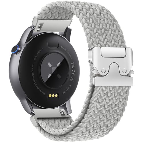 Uhrenarmband aus gewebtem Nylon mit Fallschirmschnalle, 20 mm, 22 mm, für Huawei und Samsung-Serie, Weiß, 22 mm von HIEHGN