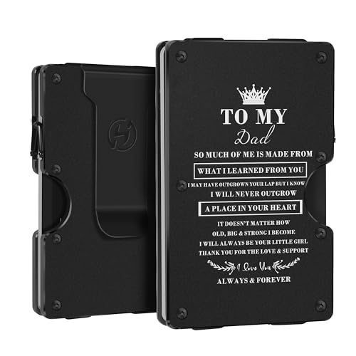 HIESGIE Minimalistische Herren-Geldbörse aus Metall – personalisiertes graviertes Geschenk – schlanke Fronttasche RFID-blockierende Brieftaschen mit Geldklammer – Aluminium-Kartenhalter, N07-For Dad HIESGIE Minimalistische Herren-Geldbörse aus Metall – personalisiertes graviertes Geschenk – schlanke Fronttasche RFID-blockierende Brieftaschen mit Geldklammer – Aluminium-Kartenhalter, N07-For Dad von HIESGIE