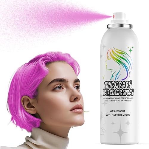 Rosa Temporäres Haarfarbspray - Sanfte Formel, Waschbar & Nicht Klebrig | Sofortige Haarfarbe-Alternative für Erwachsene | Halloween, Kostüm, Party-Make-up, 150ml von HIESGIE