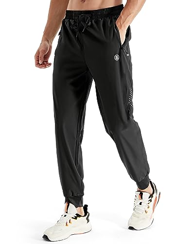 HIFEOS Jogginghose Herren Sporthose Herren lang mit Reißverschlusstasche Schnelltrockende Laufhose Herren Gym Hose Herren von HIFEOS