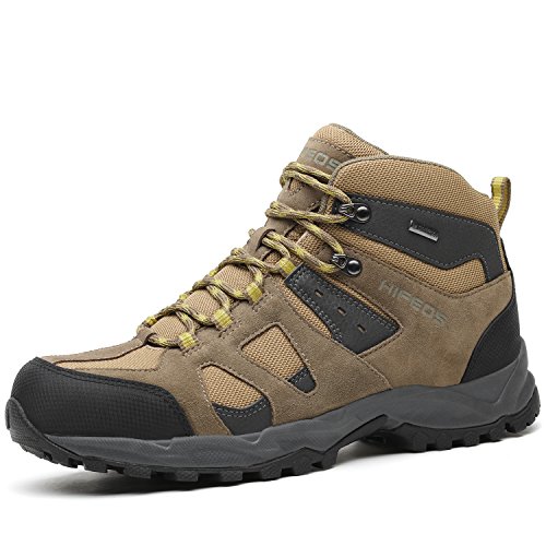 HIFEOS Wanderschuhe Herren Wasserdicht Leichte Trekkingschuhe Herren rutschfeste Bequeme Outdoor Schuhe Herren für Sport Hiking Trekking-& Wanderhalbschuhe 41 beige von HIFEOS