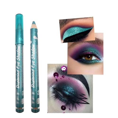 1 stücke Seidenraupe Perlglanz Lidschatten Stift Stick Pailletten Glänzenden Lidschatten Lippenstift Bleistift Langlebige Make-Up Wasserdicht 9 Farbe (Color : F) von HIFFEY