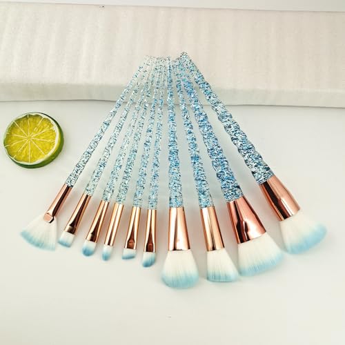 10 stücke Make-Up Pinsel Set Diamant Kristall Griff Blending Foundation Pulver Lidschatten Augenbraue Pinsel Schönheit Make-Up-Tools(05) von HIFFEY