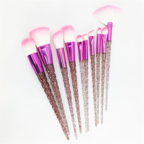 10 stücke Make-Up Pinsel Set Diamant Kristall Griff Blending Foundation Pulver Lidschatten Augenbraue Pinsel Schönheit Make-Up-Tools(06) von HIFFEY