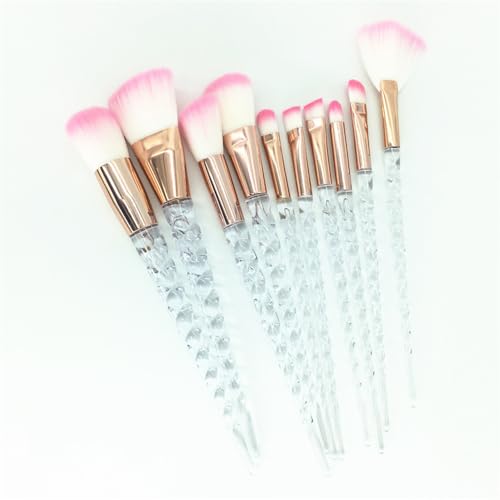 10 stücke Make-Up Pinsel Set Diamant Kristall Griff Blending Foundation Pulver Lidschatten Augenbraue Pinsel Schönheit Make-Up-Tools(07) von HIFFEY