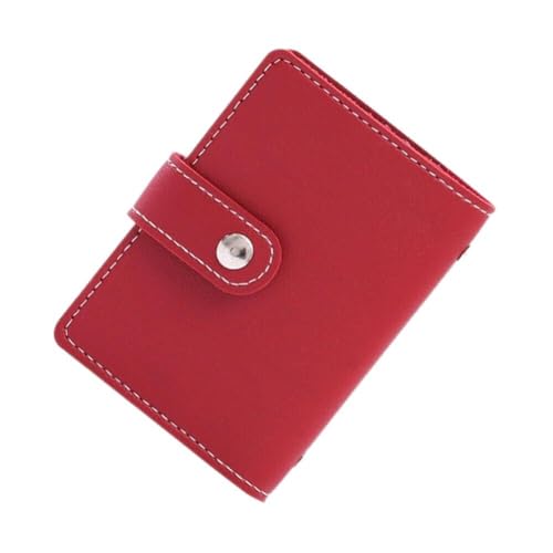 Ausweis-Kreditkartenetui, modisch, for 26 Karten, schlankes PU-Leder, for Damen, Herren, Damen (Color : Red) von HIFFEY
