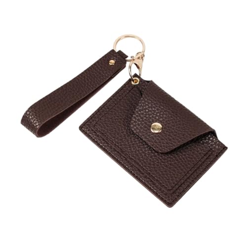 HIFFEY 1 Stück Mini-Kartenhalter for Frauen, Reißverschluss, Visitenkartenetui, schlankes Kreditkarten-Portemonnaie, Geldbörse, modische weibliche kleine Geldbörsen (Color : Dark Brown) von HIFFEY