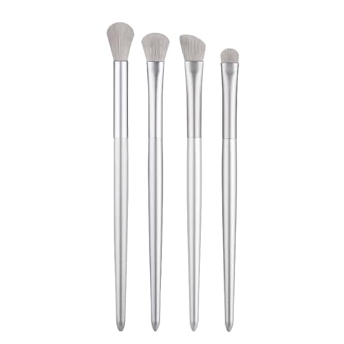 HIFFEY 4Pcs Silber Lidschatten Make-Up Pinsel Set Tragbare Kosmetik Concealer Highlighter Blending Nase Lidschatten Pinsel Make-Up-Tools von HIFFEY
