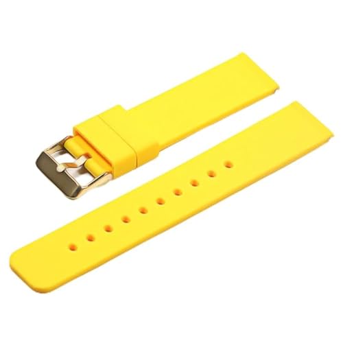 HIFFEY Silikonkautschuk-Uhrenarmband, 16 mm, 18 mm, 20 mm, 22 mm, Damen- und Herrenuhrenarmband, polierte Schnalle (Color : 24, Size : 16mm) von HIFFEY