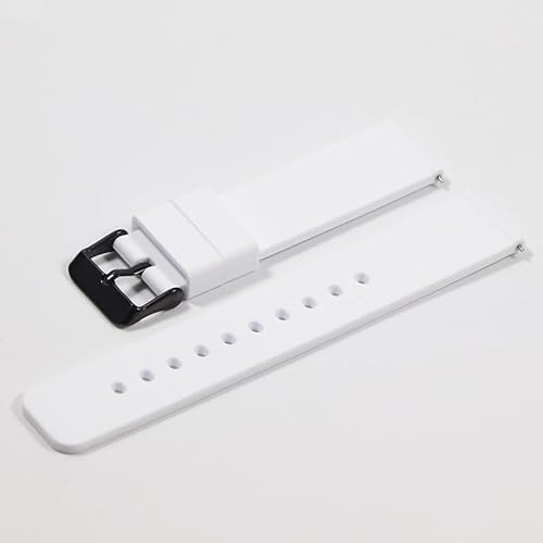 HIFFEY Silikonkautschuk-Uhrenarmband, 16 mm, 18 mm, 20 mm, 22 mm, Damen- und Herrenuhrenarmband, polierte Schnalle (Color : 38, Size : 14mm) von HIFFEY