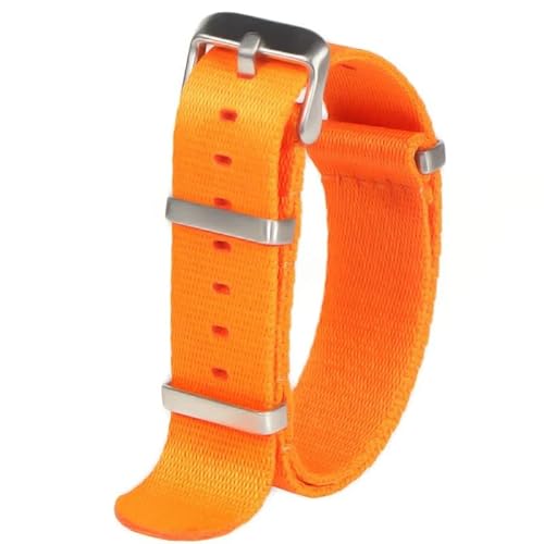 Nylon-Uhrenarmband, 20 mm, 22 mm, generisches Uhrenarmband, Ersatz for Herren und Damen, Uhrenzubehör (Color : H-orange, Size : 20MM) von HIFFEY