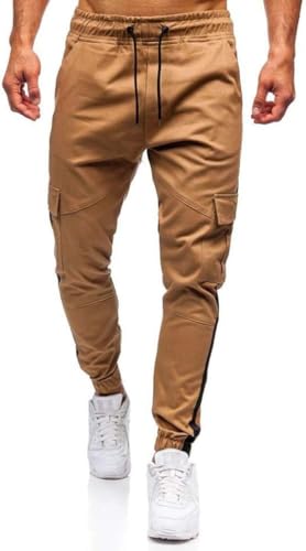 Herren Hosen Cargohose Freizeit Trouser Pants Stoffhose Bequeme(DE/NL/SE/PL, Alphanumerisch, M, Regular, Regular, Khaki) von HIFI7