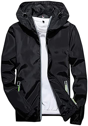 Regenjacke Herren Wasserdicht Leichte (DE/NL/SE/PL, Alphanumerisch, XL, Regular, Regular, Schwarz) von HIFI7