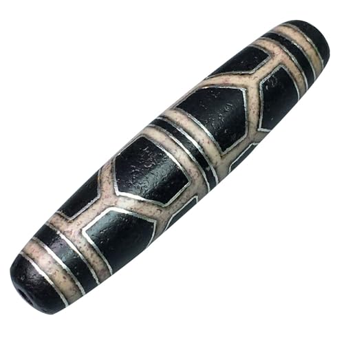 HIFRQVVC Tibetischer Achat-Dzi-Perlen-Anhänger, Tibetischer Dzi-Achat-Anhänger mit Schildkröten-Perle, vergoldetes Silber, 5,7 x 1,3 cm, 0,5 mm Loch, for Männer und Frauen HIFRQVVC Tibetischer Achat-Dzi-Perlen-Anhänger, Tibetischer Dzi-Achat-Anhänger mit Schildkröten-Perle, vergoldetes Silber, 5,7 x 1,3 cm, 0,5 mm Loch, for Männer und Frauen von HIFRQVVC