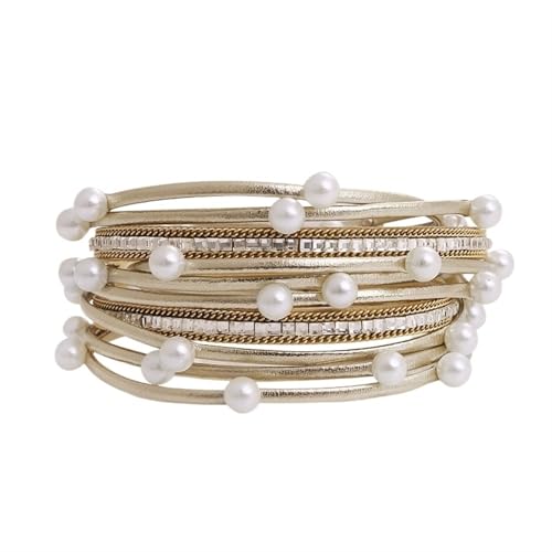 HIFRQVVC Wickelarmband aus Leder, mehrlagig, mit Magnetverschluss, for Damen, stilvolles und vielseitiges Modeaccessoire HIFRQVVC Wickelarmband aus Leder, mehrlagig, mit Magnetverschluss, for Damen, stilvolles und vielseitiges Modeaccessoire von HIFRQVVC