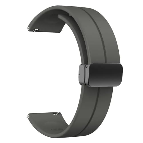 Silikonarmbänder mit Edelstahlschließe Silikonarmband, 20 mm, 22 mm, wasserdichtes Silikon-Uhrenarmband, magnetische Faltschließe, Schnellverschluss-Band, universelles Uhrenarmband, Herren- und Damena Silikonarmbänder mit Edelstahlschließe Silikonarmband, 20 mm, 22 mm, wasserdichtes Silikon-Uhrenarmband, magnetische Faltschließe, Schnellverschluss-Band, universelles Uhrenarmband, Herren- und Damena von HIFRQVVC