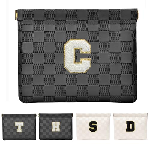 HIGH FIT Kosmetiktasche aus Leder für Geldbörse, Make-up-Tasche, Lippenstift, Kosmetikzubehör, Organizer, Schwarz, C von HIGH FIT