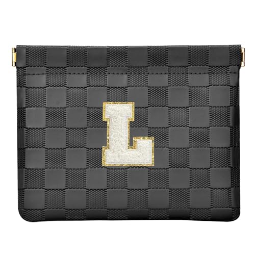 HIGH FIT Kosmetiktasche aus Leder für Geldbörse, Make-up-Tasche, Lippenstift, Kosmetikzubehör, Organizer, Schwarz, Größe L: von HIGH FIT