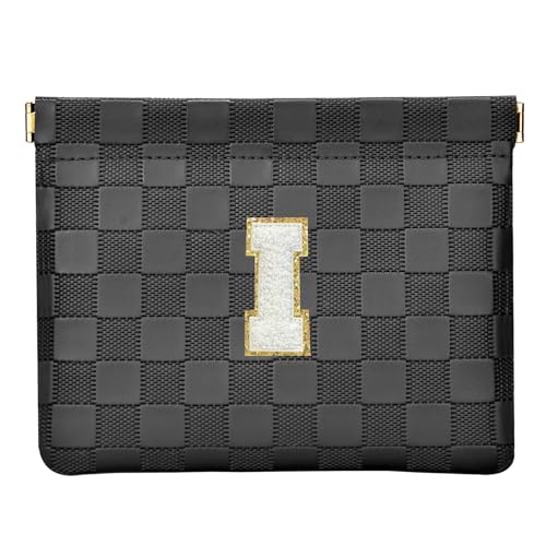 HIGH FIT Kosmetiktasche aus Leder für Geldbörse, Make-up-Tasche, Lippenstift, Kosmetikzubehör, Organizer, Schwarz, I von HIGH FIT