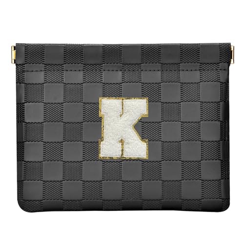 HIGH FIT Kosmetiktasche aus Leder für Geldbörse, Make-up-Tasche, Lippenstift, Kosmetikzubehör, Organizer, Schwarz, K von HIGH FIT