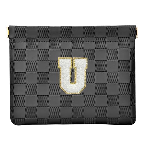 HIGH FIT Kosmetiktasche aus Leder für Geldbörse, Make-up-Tasche, Lippenstift, Kosmetikzubehör, Organizer, Schwarz, U von HIGH FIT