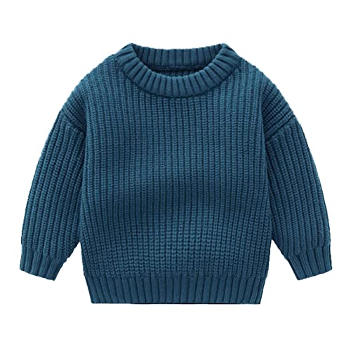 HIGOU Baby Jungen Baumwoll Pullover Kleinkind Kinder Feste Strickpullover Winterkleidung für Baby Tops Kleidung Kinder Baby trägt Sweatshirt(C,2-3 Jahre) von HIGOU