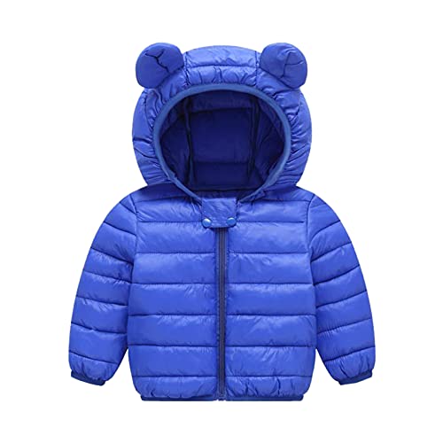 HIGOU Winter Daunenjacke für Kleinkind Baby Jungen Mädchen Karikatur Winddichter Outwear Mantel Kapuze Dicke Warme Oberbekleidung Außenjacke Kleidung(Blue #2,6-12 Months) von HIGOU