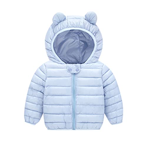 HIGOU Winter Daunenjacke für Kleinkind Baby Jungen Mädchen Karikatur Winddichter Outwear Mantel Kapuze Dicke Warme Oberbekleidung Außenjacke Kleidung(Light blue #2,6-12 Months) von HIGOU