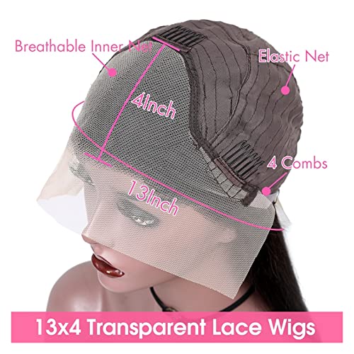 Frauen Perücke Kurze, verworrene, lockige Echthaarperücke, vorgezupft, T-Teil, Spitze, lockiges Echthaar, Perücken for Frauen Synthetische Perücken für Frauen (Color : 13x4 Lace Wig, Size : 10 inch von HIHELO