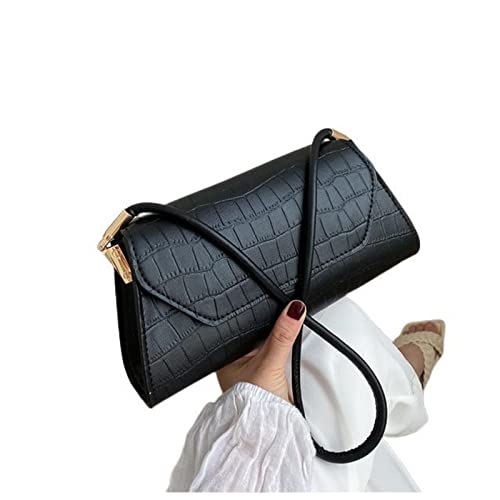 HIHELO Handtasche Retro Muster Damen Handtasche Schultertasche Tragetasche Damen Tragbare Clutch Unterarm Geldbörse Tasche - Schwarz von HIHELO