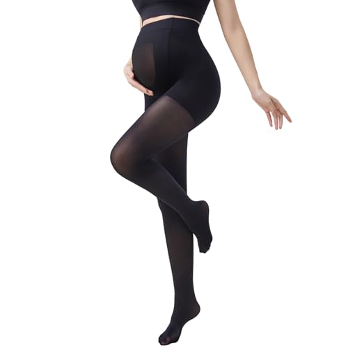 HIHOSSI Elegante Nahtlose Umstands-Kompressionsstrumpfhose 80D - Schwarze Schwangerschafts und Umstandsstrumpfhosen - Größen S bis XL von HIHOSSI