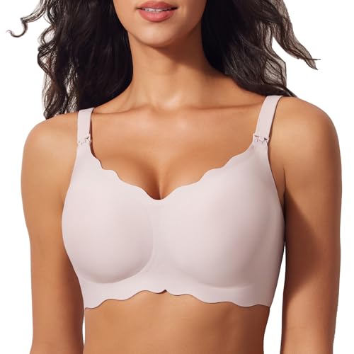 HIHOSSI Ultra-Sanfter Still-BH ohne Bügel – Nahtloser Schlaf BH Schwangerschaft mit Jelly-Flex Support, verstellbare Breit-Träger & 3D-Formung, atmungsaktives Material von HIHOSSI