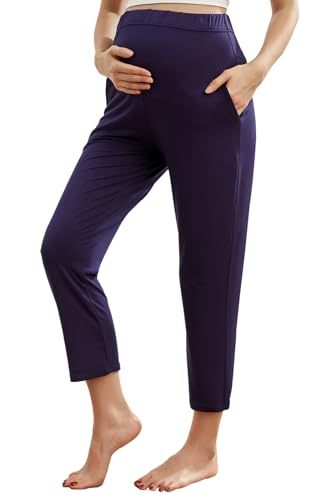 HIHOSSI Ultra-Soft Umstands-Jogginghose - Hohe Taille mit Überbauch-Design, Verstellbarem Bund und Taschen von HIHOSSI