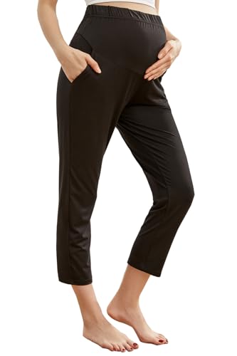 HIHOSSI Ultra-Soft Umstands-Jogginghose - Hohe Taille mit Überbauch-Design, Verstellbarem Bund und Taschen von HIHOSSI