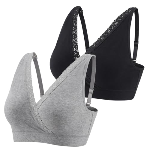 HIHOSSI Verstellbarer Spitzen-Still-BH aus Baumwolle – Schwangerschafts-Still-BH für Tageskomfort & Nachtruhe von HIHOSSI