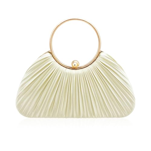 Elegante Abend-Clutch für Damen – Seiden-Hochzeitstasche mit abnehmbarer Kette, luxuriöse Party-Clutch für Abschlussball, Abendessen, Beige Elegante Abend-Clutch für Damen – Seiden-Hochzeitstasche mit abnehmbarer Kette, luxuriöse Party-Clutch für Abschlussball, Abendessen, Beige von HIIXHC