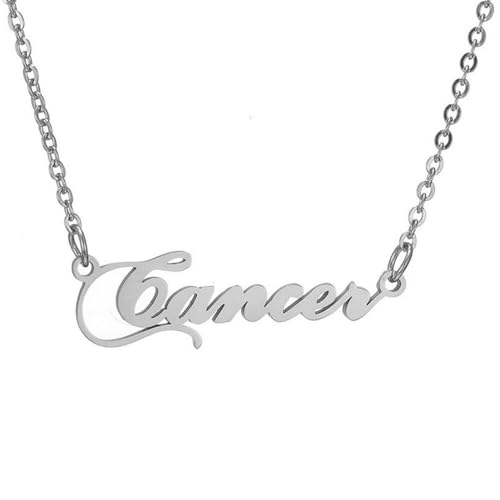 HIJONES 12 Sternzeichen Halskette für Damen Edelstahl Personalisierte Horoskop Kette Zarter Anhänger Schmuck in Silber Krebs‌ von HIJONES