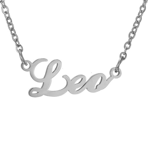 HIJONES 12 Sternzeichen Halskette für Damen Edelstahl Personalisierte Horoskop Kette Zarter Anhänger Schmuck in Silber Löwe‌ von HIJONES