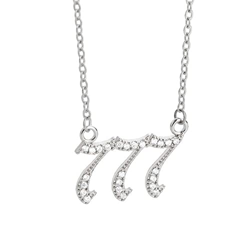 HIJONES Damen Cubic Zirkonia Engel Zahl 777 Halskette Nummer CZ Anhänger Choker Kette Numerologie Schmuck Silber von HIJONES
