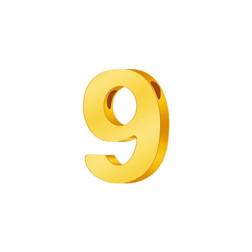 HIJONES Damen DIY Einzelne Engelszahl Halskette 9 Zahlen Anhänger mit Kette Numerologie Schmuck Gold von HIJONES