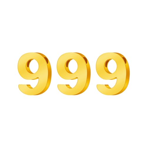 HIJONES Damen Engel Zahlen Halskette 999 Zahlen Anhänger mit Kette Numerologie Schmuck Gold von HIJONES