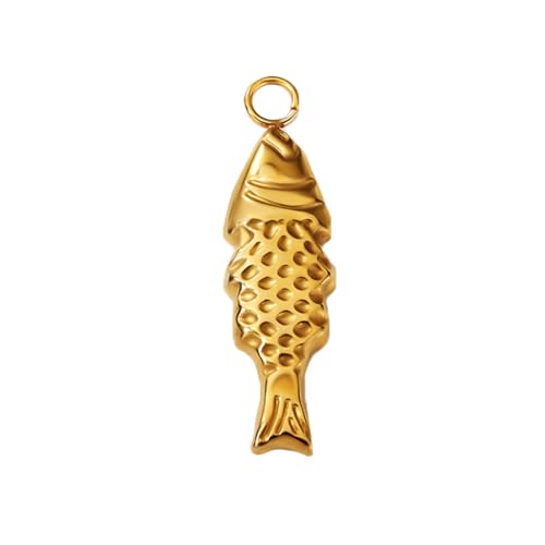 HIJONES Damen Golden Koi Fisch Anhänger Halskette Edelstahl Personalisiert Zarte Charm Kette Schmuck Gold von HIJONES