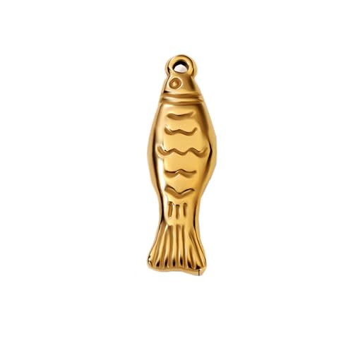 HIJONES Damen Goldene Glückverheißende Fisch Anhänger Halskette Edelstahl Personalisierte Zarte Charme Kette Schmuck Gold von HIJONES