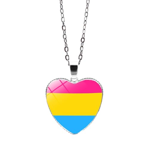 HIJONES Damen Herren Edelstahl Hip Hop Liebe Herz Regenbogen Pride Halskette Schwul Lesbisch Flagge Paar Anhänger Schmuck Stil 12 von HIJONES