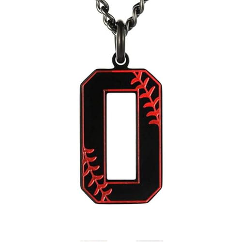 HIJONES Damen Herren Edelstahl Trendige Baseball Glück Sport Zahl Halskette Anhänger Titainum Biker Schmuck Schwarz 0 von HIJONES