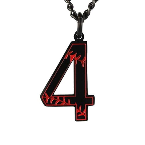 HIJONES Damen Herren Edelstahl Trendige Baseball Glück Sport Zahl Halskette Anhänger Titainum Biker Schmuck Schwarz 4 von HIJONES