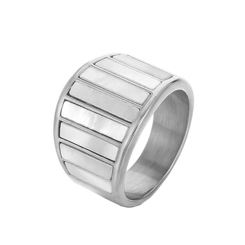 HIJONES Damen Klavier Musik Ring für Vintage Edelstahl Rock Hip Hop Ring Band Fingerschmuck Silber Größe 57 (18.1) von HIJONES