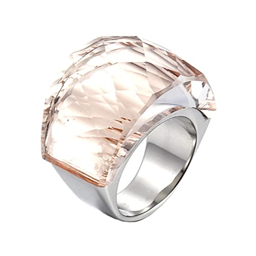 HIJONES Damen Kristall Stein Edelstahl Statement Ring Vintage Cocktail Party Schmuck, Silber Champagner Größe 60 HIJONES Damen Kristall Stein Edelstahl Statement Ring Vintage Cocktail Party Schmuck, Silber Champagner Größe 60 von HIJONES